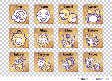 12星座可愛插畫_04 118083956