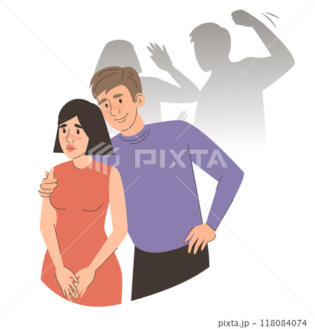Abuse in family vector isolated. Abuse in family vector isolated. 118084074