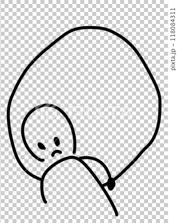 A relaxed illustration of a person carrying a heavy burden 118084311