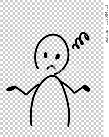 あきれる人のゆるいイラスト あきれる人のゆるいイラスト 118084313
