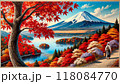 河口湖の紅葉と富士山の絶景 118084770