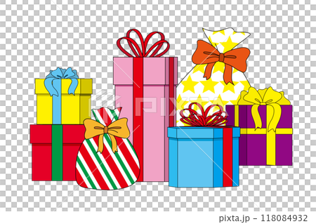 Illustration material of a mountain of presents Illustration material of a mountain of presents 118084932