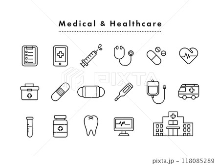 医療・ヘルスケア アイコンセット 医療・ヘルスケア アイコンセット 118085289