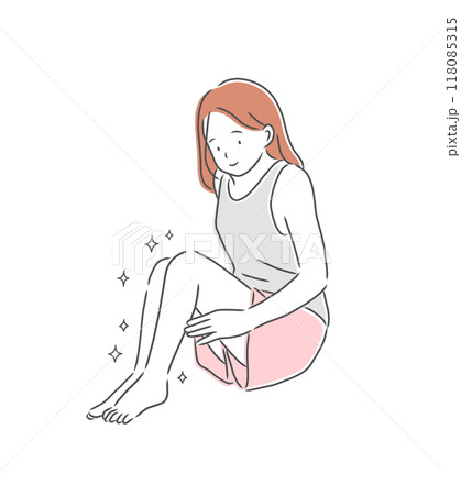 足がきれいな女性のイラスト素材 118085315