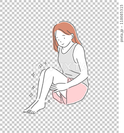 足がきれいな女性のイラスト素材 118085315