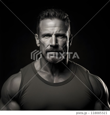 American Middle Aged Fighter Athletic Portrait 118085321