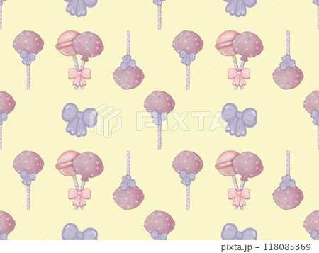 Seamless patterns lollipops hand drawn on pastel background. Seamless patterns lollipops hand drawn on pastel background. 118085369