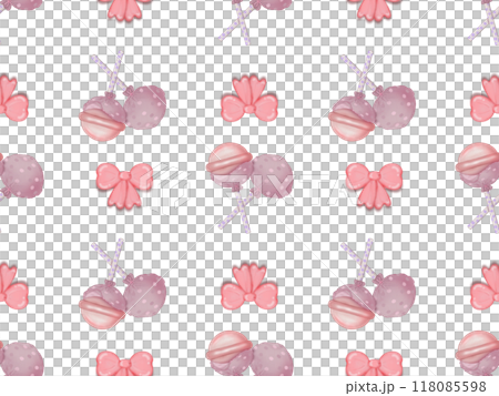 Seamless patterns lollipops hand drawn  on transparent background. 118085598