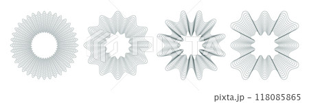 Spirographs in various forms. Vector spirograph pattern frame Spirographs in various forms. Vector spirograph pattern frame 118085865
