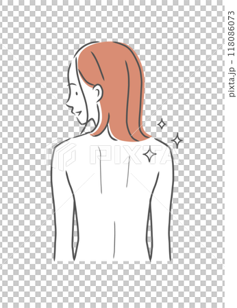 Illustration material of a woman with a beautiful back Illustration material of a woman with a beautiful back 118086073