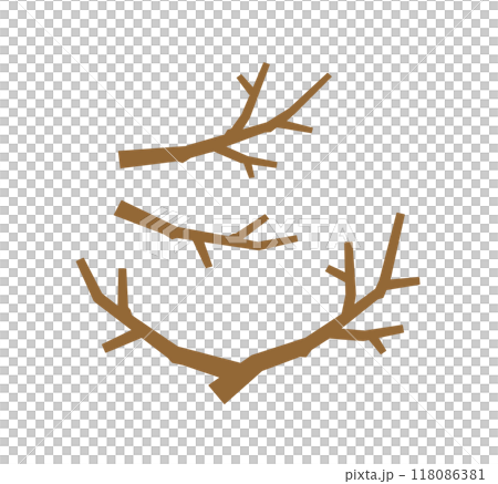 樹枝插畫素材集，簡單的樹枝零件 118086381