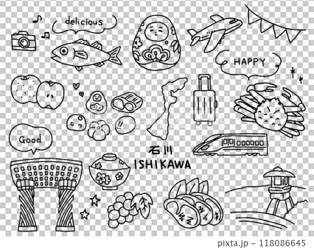 石川の手描きイラストセット 石川の手描きイラストセット 118086645