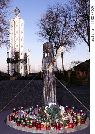 Kiev, Ukraine November 22, 2019: Monument of the famine-genocide of 1932-1933 in Ukraine in Kiev Kiev, Ukraine November 22, 2019: Monument of the famine-genocide of 1932-1933 in Ukraine in Kiev 118087026
