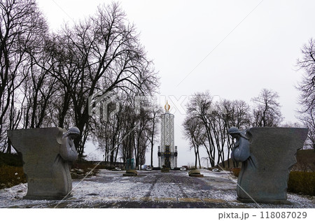 Kiev, Ukraine November 22, 2019: Monument of the famine-genocide of 1932-1933 in Ukraine in Kiev 118087029
