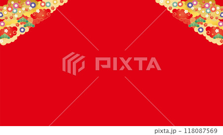 背景素材-初春フレーム8-1ベク 背景素材-初春フレーム8-1ベク 118087569