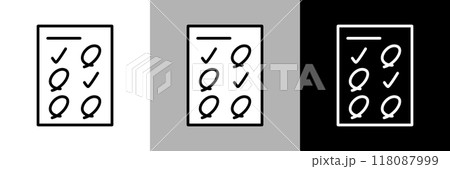 シンプルな線画のテストの答案用紙のベクターアイコン 118087999