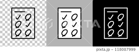 シンプルな線画のテストの答案用紙のベクターアイコン 118087999