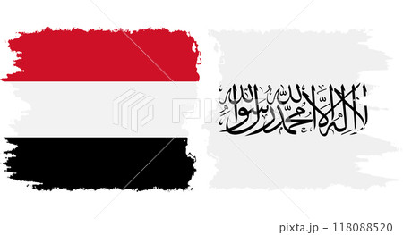 Afghanistan and Yemen grunge flags connection vector Afghanistan and Yemen grunge flags connection vector 118088520