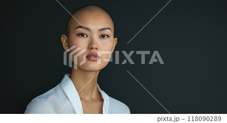 Young woman posing showing support for breast cancer awareness Young woman posing showing support for breast cancer awareness 118090289