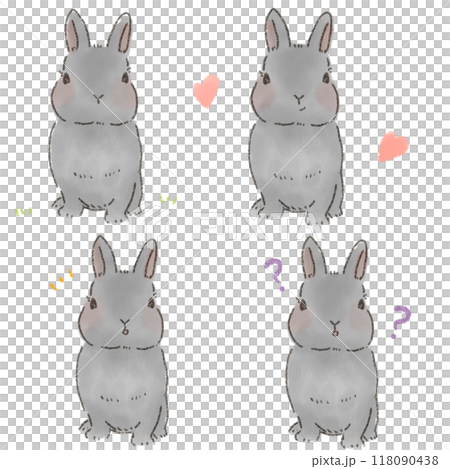 前を向いて座る黒い可愛いうさぎのデフォルメイラスト 線画 前を向いて座る黒い可愛いうさぎのデフォルメイラスト 線画 118090438