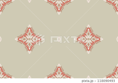 Ikat tribal Indian seamless pattern. Ethnic Aztec fabric carpet mandala ornament native boho chevron textile.Geometric African American oriental traditional vector illustrations. Embroidery style. 118090493