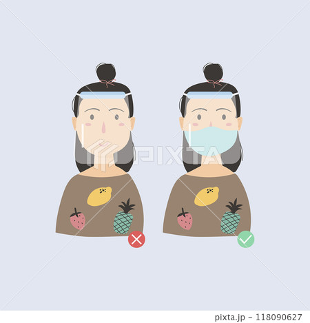 woman wear medical face woman wear medical face 118090627