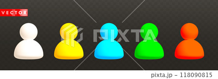 Realistic 3d user icons. Human person symbols 118090815
