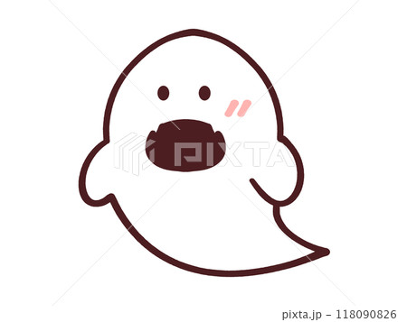 口を開けるオバケのイラスト素材 118090826