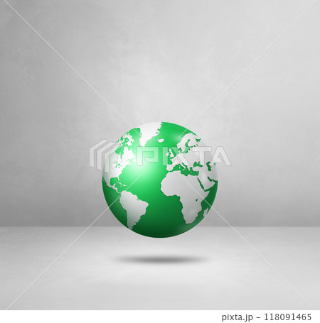 World globe, green earth map, isolated on white. Square background World globe, green earth map, isolated on white. Square background 118091465
