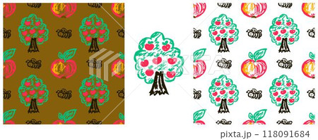 Children's drawings with wax crayons. Set Print Children's drawings with wax crayons. Set Print 118091684