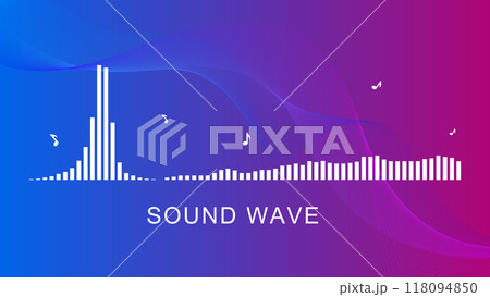 Sound wave with bar symbols music for backdrop 118094850