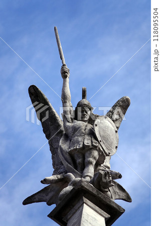 Kiev, Ukraine March 13, 2020: Church of St. Nicholas in the city of Kiev, which is under restoration Kiev, Ukraine March 13, 2020: Church of St. Nicholas in the city of Kiev, which is under restoration 118095504