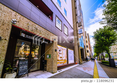 日本の東京都市景観 神田神保町・北向きに店が並ぶ古書店街。BOOK HOTEL…=9月6日 日本の東京都市景観 神田神保町・北向きに店が並ぶ古書店街。BOOK HOTEL…=9月6日 118096231