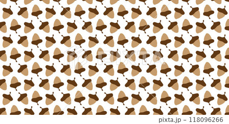 Acorn plant seamless pattern tile. Cartoon hand drawn fall design on White background. Flat vector print for textile, fabric, giftwrap, wallpapers. Backdrop illustration in Autumn Season colors. Acorn plant seamless pattern tile. Cartoon hand drawn fall design on White background. Flat vector print for textile, fabric, giftwrap, wallpapers. Backdrop illustration in Autumn Season colors. 118096266
