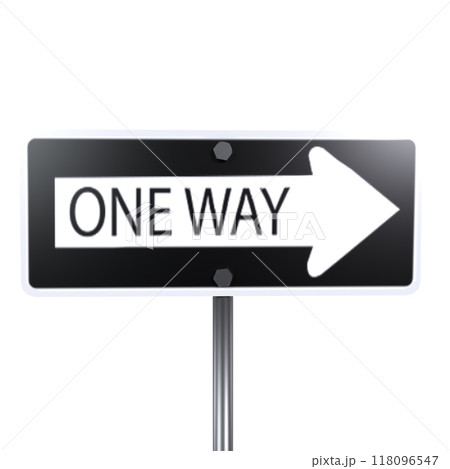 One way street sign indicating direction for...のイラスト素材 [118096547] - PIXTA