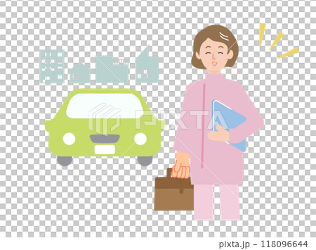 Illustration of visiting caregiver/visiting nurse 118096644