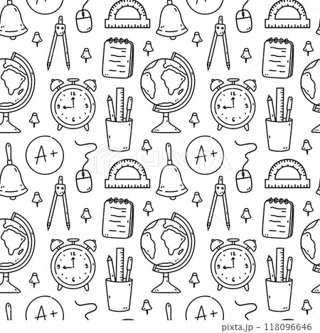 Seamless pattern with school items Seamless pattern with school items 118096646