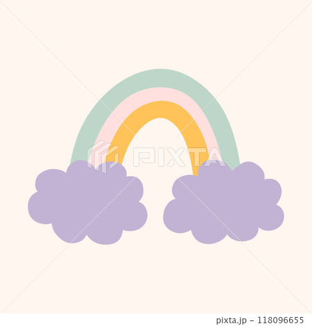 Cute rainbow isolated on a white background. 118096655