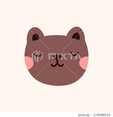 Cute bear isolated on a white background 118096658