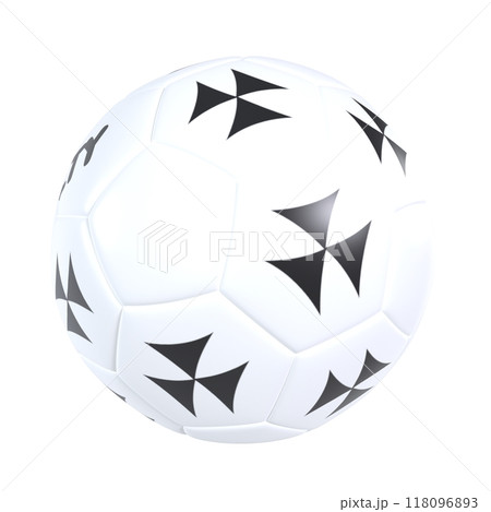 3D rendering of a soccer ball with distinctive black and white design 3D rendering of a soccer ball with distinctive black and white design 118096893