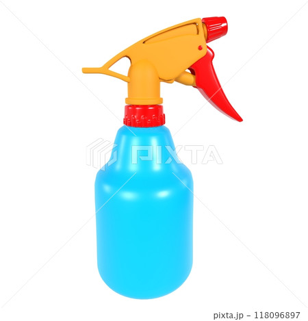 Colorful spray bottle for cleaning tasks in a bright 3D rendering 118096897