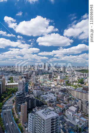 《東京都》夏空の東京都市風景・池袋方面をのぞむ 118096948