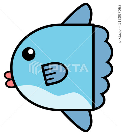 水族館で可愛くて人気の海水魚マンボウのイラスト 118097068