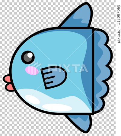 An illustration of a cute and popular saltwater fish called sunfish at aquariums 118097069