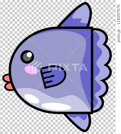 水族館で可愛くて人気の海水魚マンボウのイラスト 水族館で可愛くて人気の海水魚マンボウのイラスト 118097070