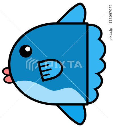 水族館で可愛くて人気の海水魚マンボウのイラスト 118097072