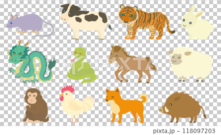 Zodiac illustration set vector material 118097203