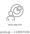 A Data Analyst Icon Typically Represents the Comprehensive Field of Data Analysis and Visualization 118097246