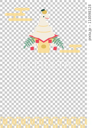 Snake Year Kagami Mochi New Year's card template 118098128