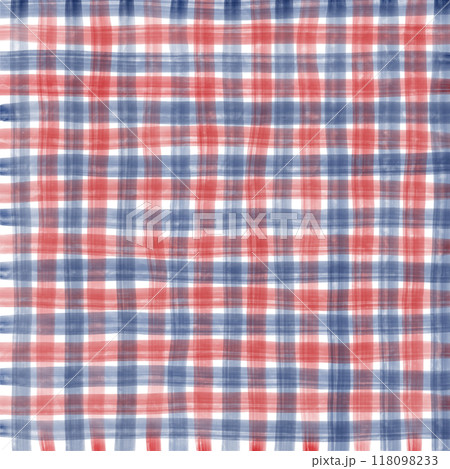 Red Blue Gingham Check Hand Drawn Background Overlay Red Blue Gingham Check Hand Drawn Background Overlay 118098233